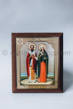Икона св. Киприана и Иустины ICON-KYPRIAN-IUSTINA-MDF-12x14 фото