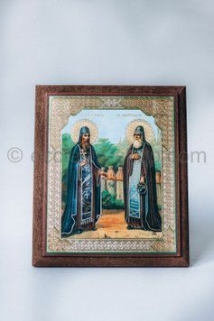 Икона Свв. Зосимы и Савватия Соловецких ICON-ZOSIMA-SAVATIY-MDF-12x14 фото