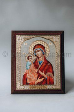 Икона Пресвятой Богородицы Троеручица ICON-TROIERUCHYTSIA-MDF-12x14 фото