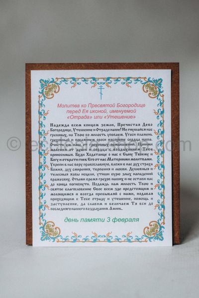 Икона Пресвятой Богородицы Отрада и Утешение ICON-VIDRADA-TA-VTIHA-MDF-12x14 фото