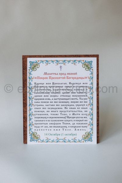 Икона Покрова Пресвятой Богородицы ICON-PROTECTION-MDF-12x14 фото