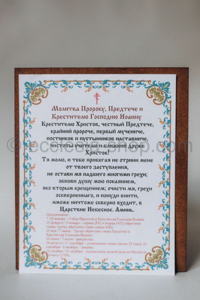 Икона св. Иоанна Предтечи ICON-JOHNBAPTIST-MDF-12x14 фото